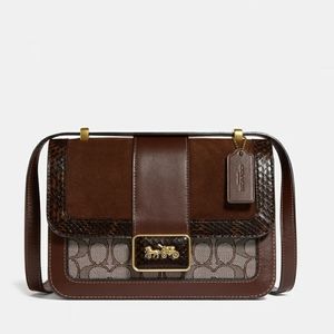 Coach Alie Bag In Signature Jacquard & Snakeskin